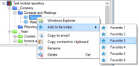 Up to nine most frequently used text modules may be saved as favorites.