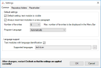 General settings